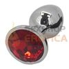 Plug de metal MEDIUM con joya roja